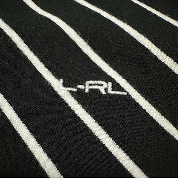 LRL Ralph Lauren Active Women's Medium Black White Striped Full Zip Jacket - Picture 7 of 14